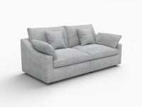 WJS Home 2 Piece Linen Light Grey Loveseats 80 Modular Design 2 Seater_5