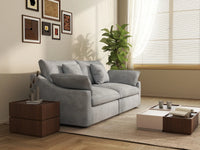 WJS Home 2 Piece Linen Light Grey Loveseats 80 Modular Design 2 Seater_8