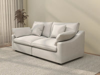 WJS Home 2 Piece Linen White Loveseats 80 Modular Design 2 Seater_3