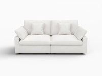 WJS Home 2 Piece Linen White Loveseats 80 Modular Design 2 Seater_4