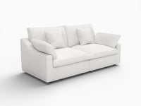 WJS Home 2 Piece Linen White Loveseats 80 Modular Design 2 Seater_5