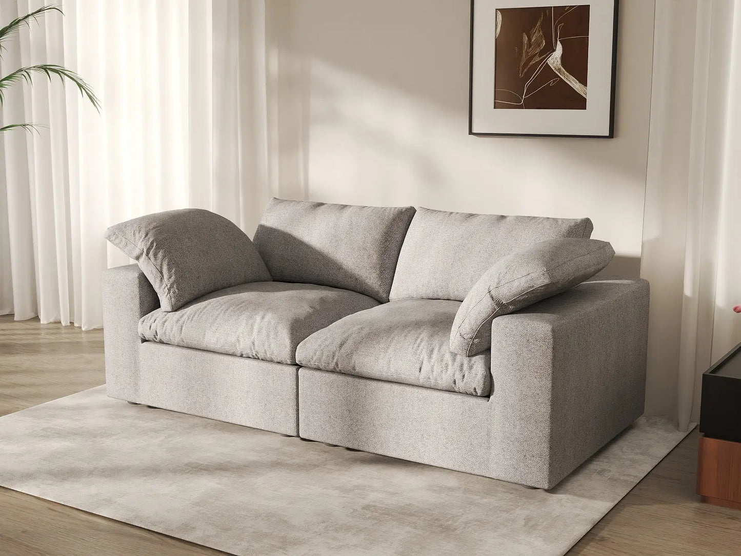 WJS Home 2 PieceCottonandLinenLightGreyLoveseats80Removable_WashableCovers2 Seater_1