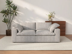 Deluxe Premium Cloud Sectional Sofas | 2-Piece Cotton and Linen Light Grey Loveseats 80" Removable & Washable Covers 2-Seater