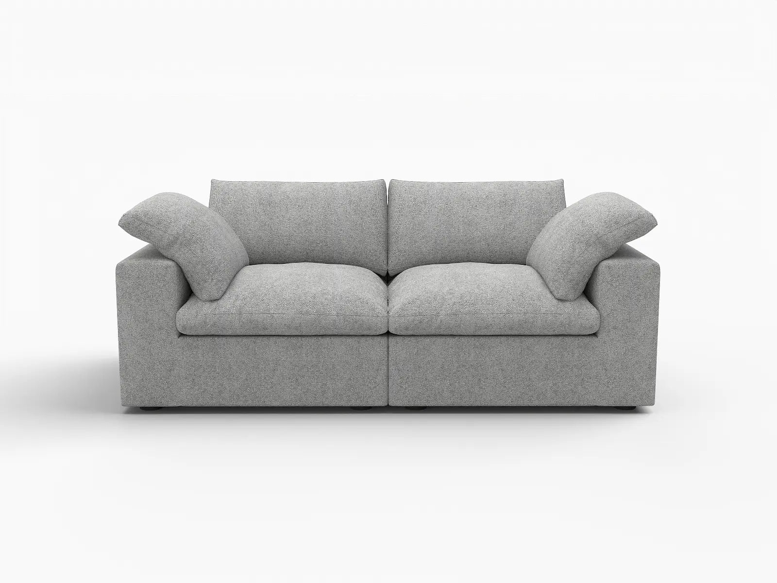 Deluxe Premium Cloud Sectional Sofas Covers | Light Grey Cotton and Linen Sofa Cover for 2-Seater