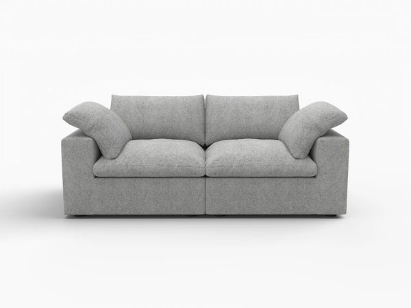 Deluxe Premium Cloud Sectional Sofas Covers | Light Grey Cotton and Linen Sofa Cover for 2-Seater