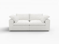 WJS Home 2 PieceCottonandLinenWhiteLoveseats80StorageOttoman2 Seater_4