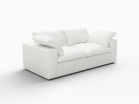 WJS Home 2 PieceCottonandLinenWhiteLoveseats80StorageOttoman2 Seater_5