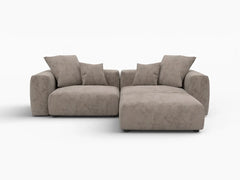 Fundas para sofás modulares modernos Matrix | Funda moderna de pana marrón para sofá de 2 plazas con otomana