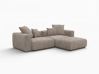 WJS Home 3 Piece Brown Corduroy Chaise Sectionals 2 Seater_5