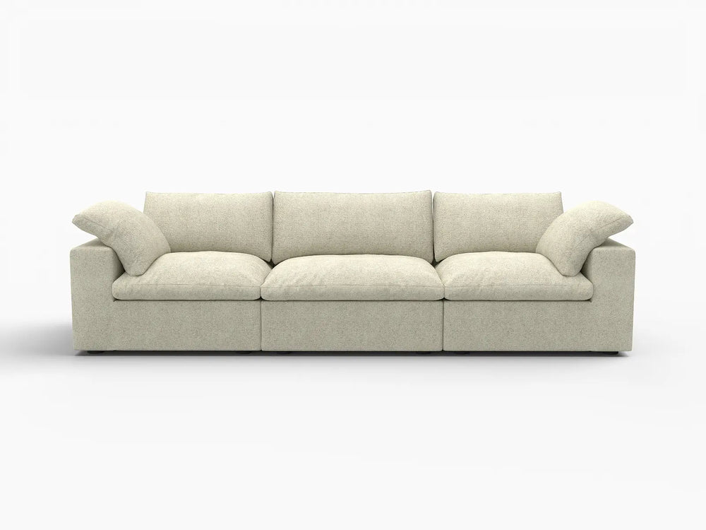 WJS Home 3 Piece Cotton and Linen Khaki Couch Sectionals 120 Cloud Like Comfort 3 Seater_4