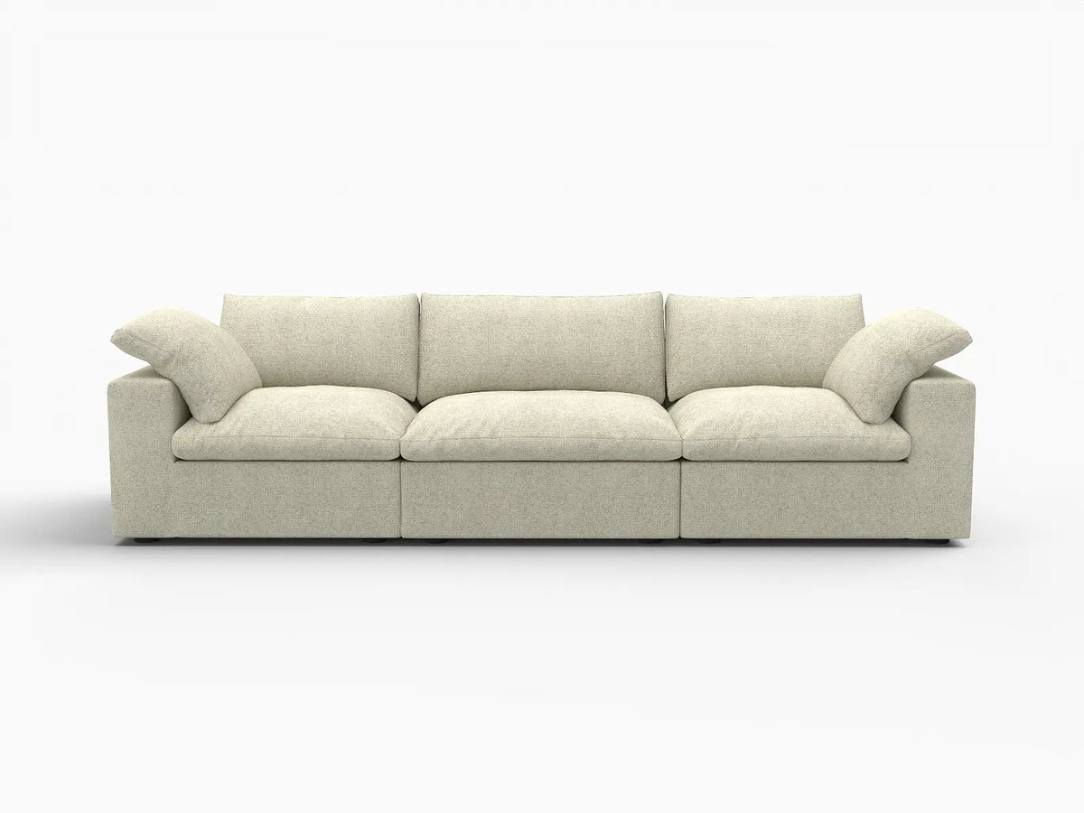 WJS Home 3 Piece Cotton and Linen Khaki Couch Sectionals 120 Cloud Like Comfort 3 Seater_4