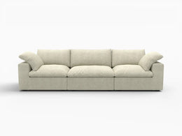 Deluxe Premium Cloud Sectional Sofas Covers | Khaki Cotton and Linen Sofa Cover for 3-Seater