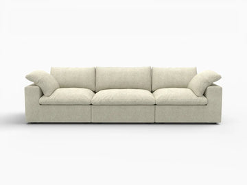 Deluxe Premium Cloud Sectional Sofas Covers | Khaki Cotton and Linen Sofa Cover for 3-Seater