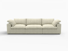 Deluxe Premium Cloud Sectional Sofas Covers | Khaki Cotton and Linen Sofa Cover for 3-Seater