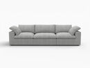 Deluxe Premium Cloud Sectional Sofas Covers | Light Grey Cotton and Linen Sofa Cover for 3-Seater