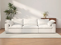 WJS Home 3 Piece Cotton and Linen White Couch Sectionals 120 Storage Ottoman 3 Seater_2