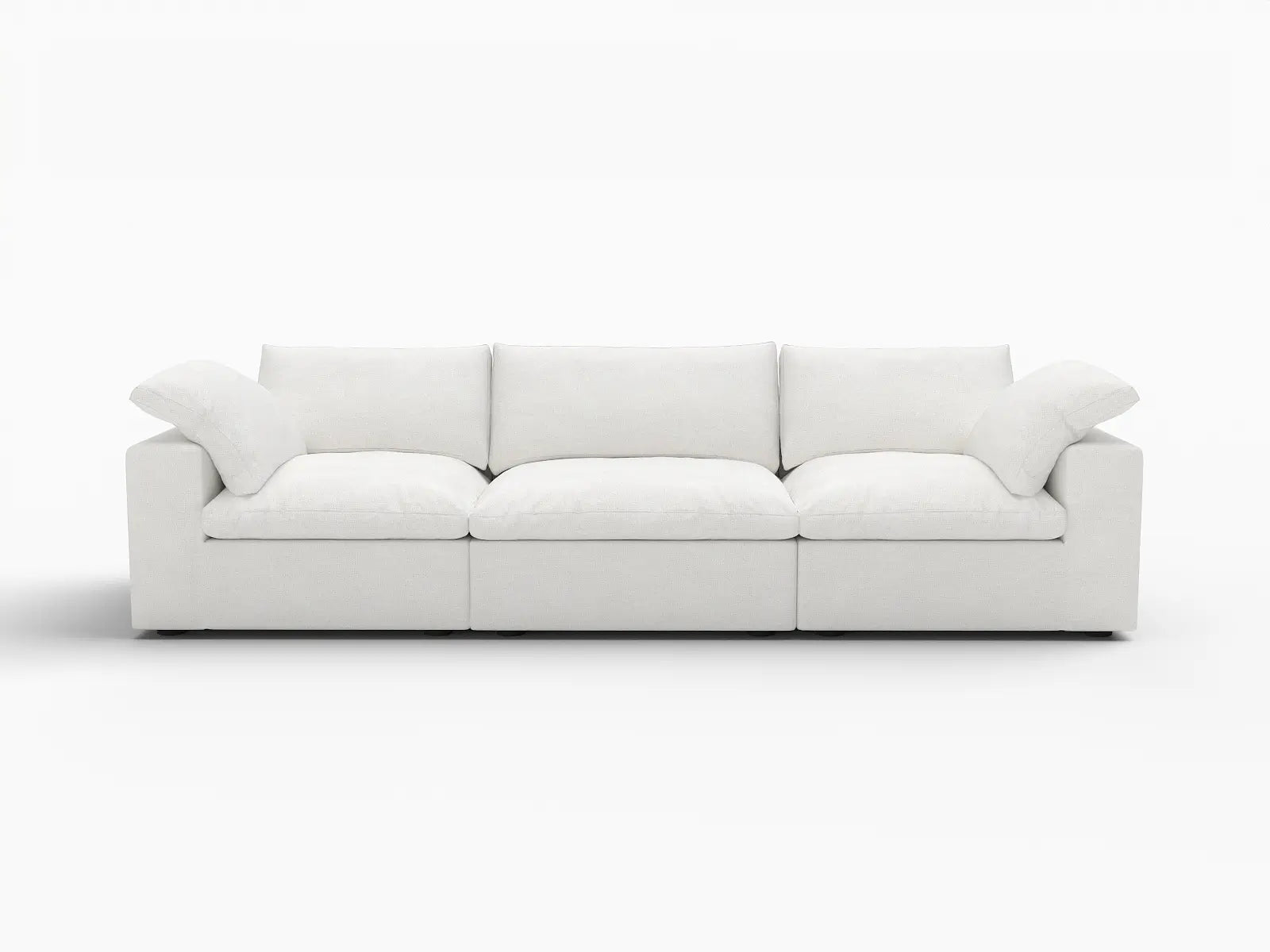 Deluxe Premium Cloud Sectional Sofas Covers | White Cotton and Linen Sofa Cover for 3-Seater