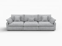 WJS Home 3 Piece Light Grey Linen Couch Sectionals 3 Seater_4