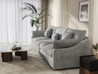WJS Home 3 Piece Light Grey Linen Couch Sectionals 3 Seater_7