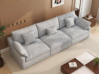WJS Home 3 Piece Light Grey Linen Couch Sectionals 3 Seater_8