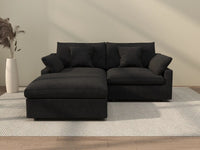 WJS Home 3 Piece Linen Black Chaise Sectionals 80 Modular Design 3 Seater_2
