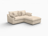 WJS Home 3 Piece Linen Khaki Chaise Sectionals 2 Seater With 1 Ottoman_5