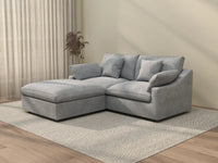 WJS Home 3 Piece Linen Light Grey Chaise Sectionals 80 Modular Design 2 Seater_3