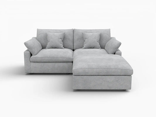 WJS Home 3 Piece Linen Light Grey Chaise Sectionals 80 Modular Design 2 Seater_4