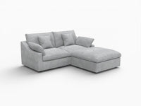 WJS Home 3 Piece Linen Light Grey Chaise Sectionals 80 Modular Design 2 Seater_5