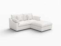 WJS Home 3 Piece Linen White Chaise Sectionals 80 Modular Design 2 Seater_5