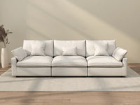 WJS Home 3 Piece White Linen Couch Sectionals 3 Seater_2