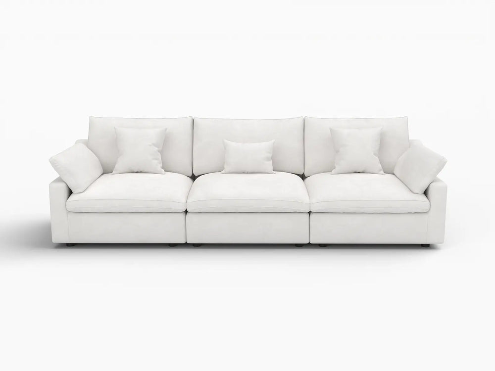 WJS Home 3 Piece White Linen Couch Sectionals 3 Seater_4