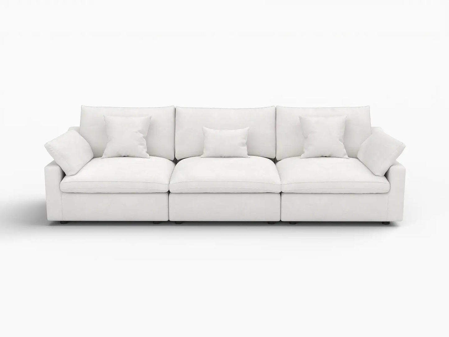 WJS Home 3 Piece White Linen Couch Sectionals 3 Seater_4