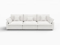 WJS Home 3 Piece White Linen Couch Sectionals 3 Seater_4