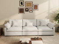 WJS Home 3 Piece White Linen Couch Sectionals 3 Seater_6