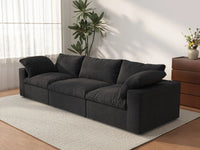 WJS Home 3 PieceCottonandLinenBlackCouchSectionals120FlexibleArmrestPillows3 Seater_3