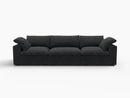 Deluxe Premium Cloud Sectional Sofas Covers | Premium Cloud Cotton and Linen Black 3-Seater Covers