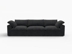 Deluxe Premium Cloud Sectional Sofas Covers | Premium Cloud Cotton and Linen Black 3-Seater Covers