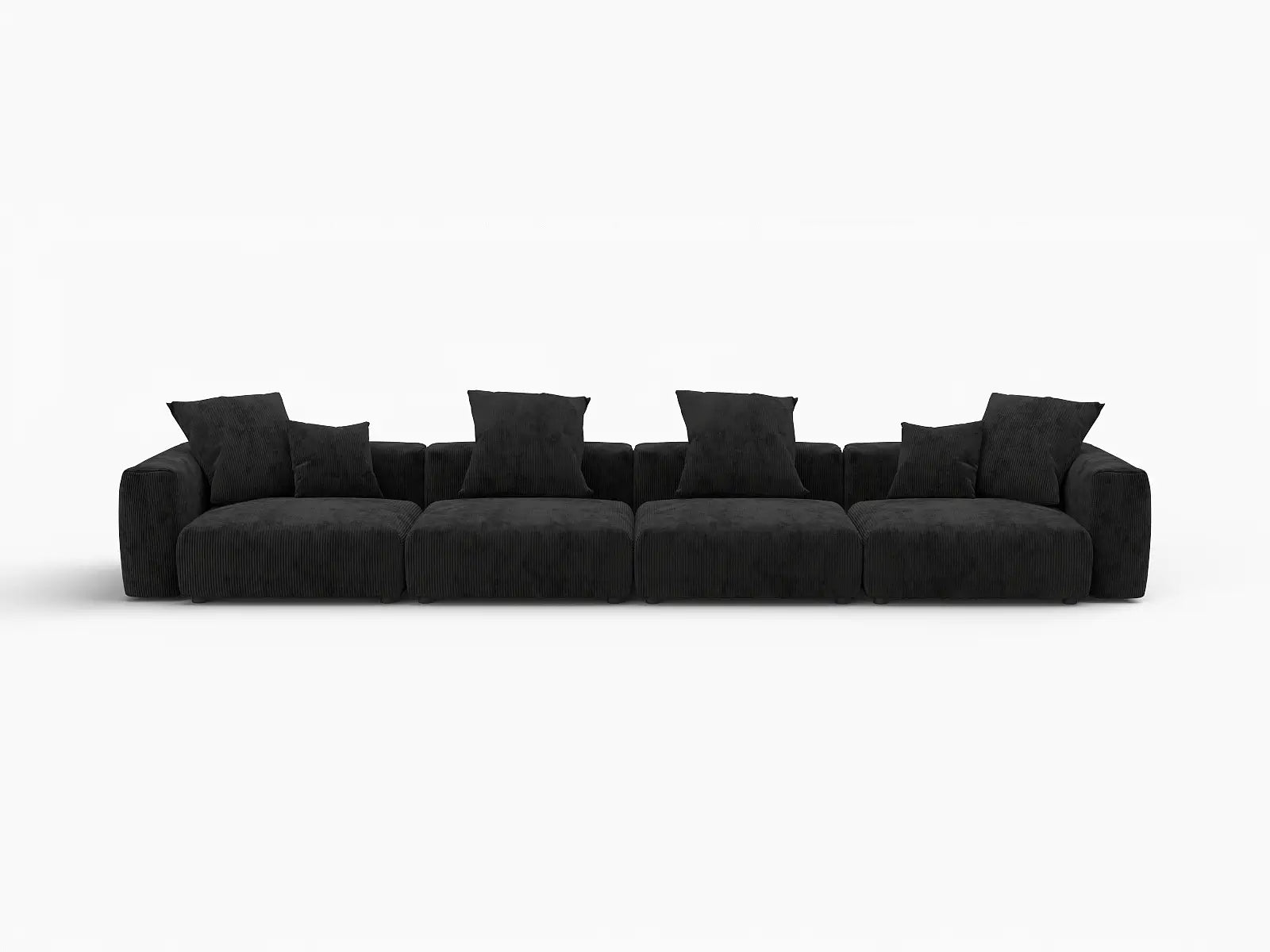 Matrix Modern Modular Sofas Covers | Black Corduroy Sofa Covers for 4-Seater