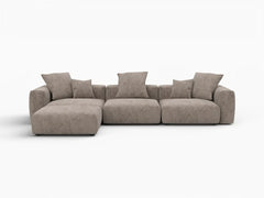 Matrix Modern Modular Sofas Covers | Modern Brown Corduroy Sofa Cover for 3-Seater With Ottoman