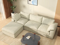 WJS Home 4 Piece Cotton and Linen Khaki L Shaped Sectionals 120 Cloud Like Comfort 3 Seater_8