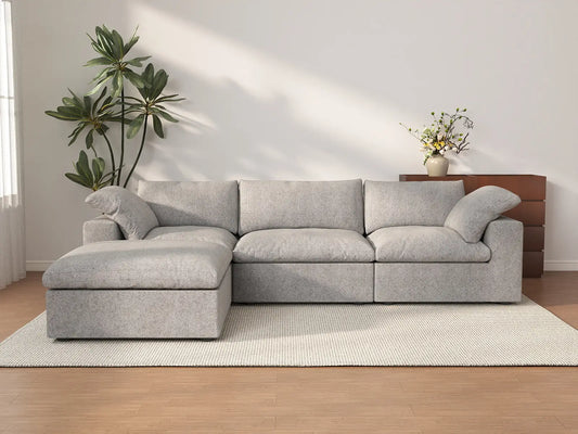 WJS Home 4 Piece Cotton and Linen Light Grey L Shaped Sectionals 120 Removable _ Washable Covers 3 Seater_2