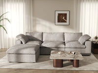 WJS Home 4 Piece Cotton and Linen Light Grey L Shaped Sectionals 120 Removable _ Washable Covers 3 Seater_6