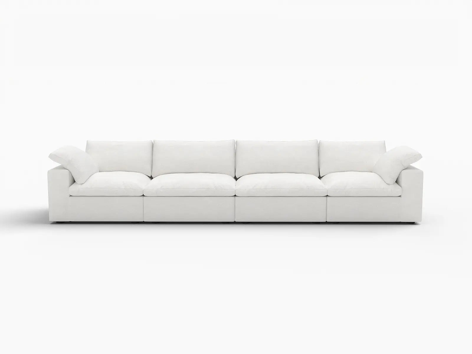 Deluxe Premium Cloud Sectional Sofas Covers | White Cotton and Linen Sofa Cover for 4-Seater