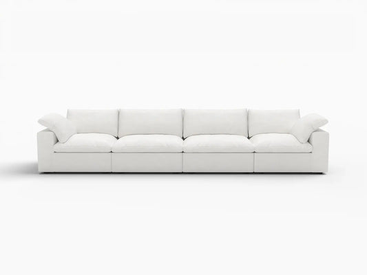 Deluxe Premium Cloud Sectional Sofas Covers | White Cotton and Linen Sofa Cover for 4-Seater