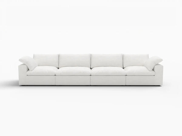 Deluxe Premium Cloud Sectional Sofas Covers | White Cotton and Linen Sofa Cover for 4-Seater