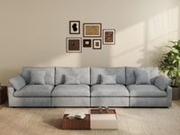 WJS Home 4 Piece Linen Light Grey Couch Sectionals 160 Adjustable Backrest Pillows 4 Seater_6