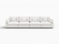 WJS Home 4 Piece Linen White Couch Sectionals 160 Adjustable Backrest Pillows 4 Seater_4