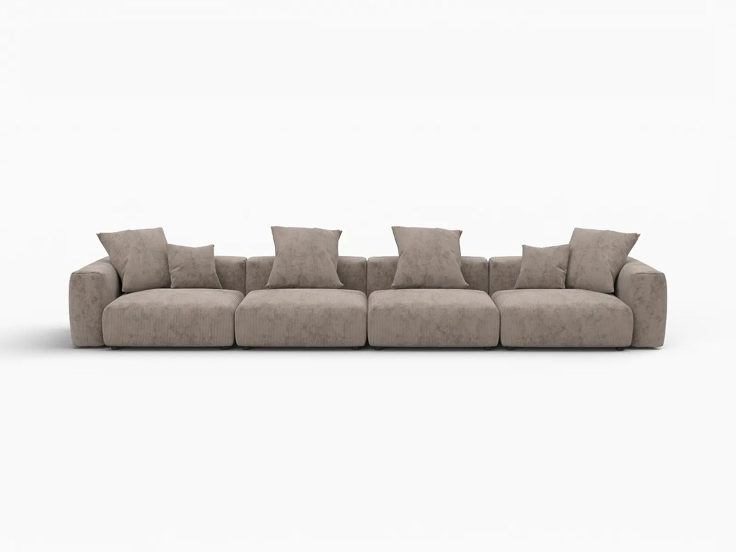 WJS Home 4 PieceBrownCorduroyCouchSectionals4 Seater_4