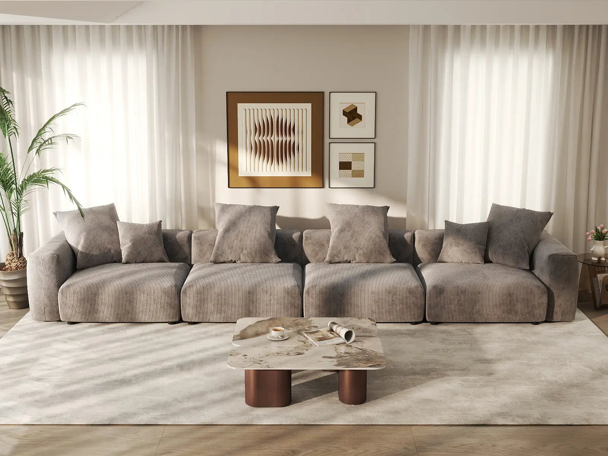 WJS Home 4 PieceBrownCorduroyCouchSectionals4 Seater_6